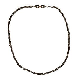 Crown Trifari Gold-Tone Rope Chain Necklace 22” Secure Clasp & Charm VTG  MCM